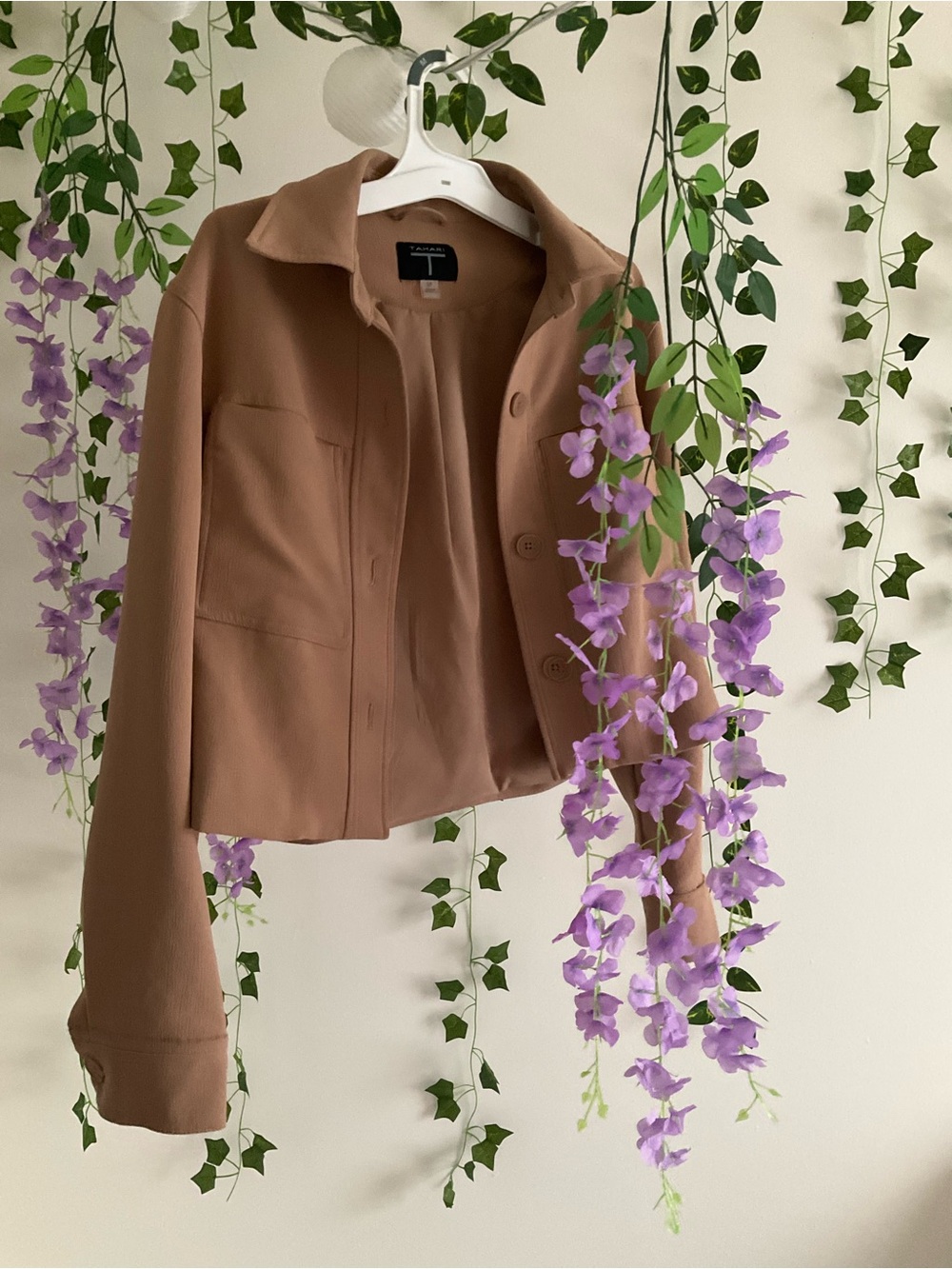 Tahari Cropped Brown Blazer Jacket